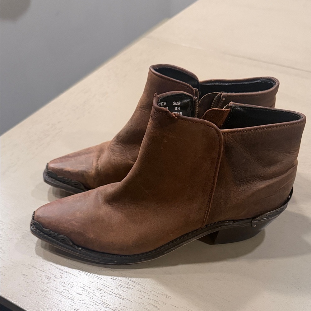 Real Brown Leather Ankle Boots